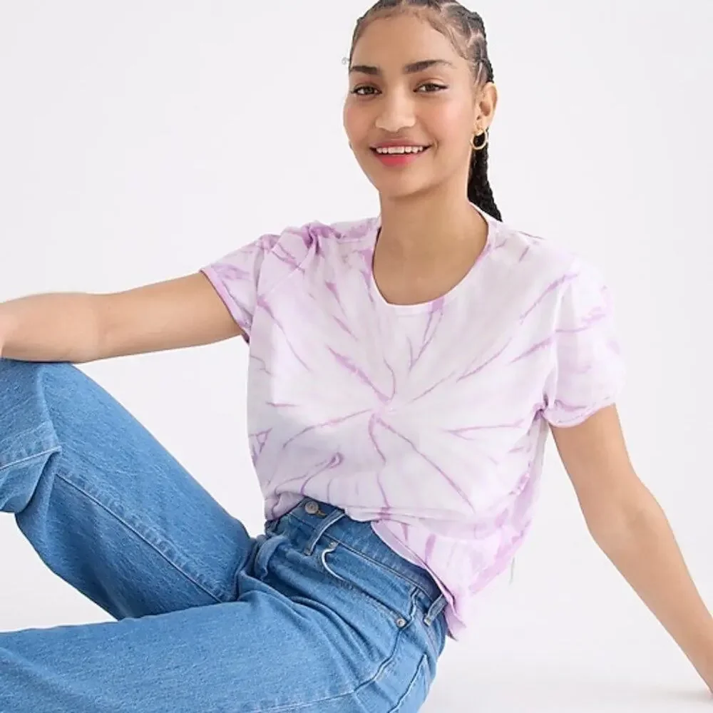 J. Crew - Made in the USA tie-dye cotton Tee - White Purple - Size Medium